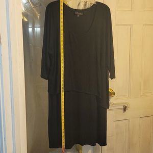 Context by Lord & Taylor, sz 3X/3T, Black 👗 dress, attached 2 piece side sweep